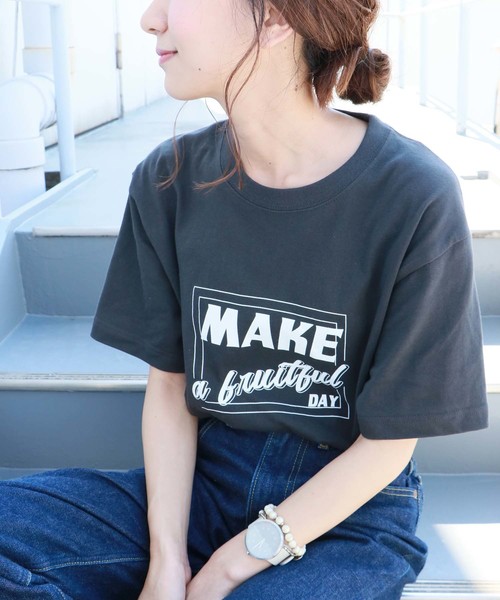 HER CLOSET(ハークローゼット)の「【HERCLOSET】アソートプリントロゴTシャツ(Tシャツ/カットソー・レディース・ホワイト/ネイビー/イエロー/ホワイト系その他/ブラック系その他/ブルー系その他/イエロー系その他/ホワイト系その他2/ブラック系その他2/スミクロ/ブルー系その他2/イエロー系その他2/パープル/ホワイト系その他4/ブラック系その他3/ブラック系その他4/ホワイト系その他3/グレー/カーキ・M/L)」の10枚目の写真
