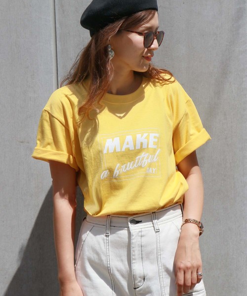HER CLOSET(ハークローゼット)の「【HERCLOSET】アソートプリントロゴTシャツ(Tシャツ/カットソー・レディース・ホワイト/ネイビー/イエロー/ホワイト系その他/ブラック系その他/ブルー系その他/イエロー系その他/ホワイト系その他2/ブラック系その他2/スミクロ/ブルー系その他2/イエロー系その他2/パープル/ホワイト系その他4/ブラック系その他3/ブラック系その他4/ホワイト系その他3/グレー/カーキ・M/L)」の19枚目の写真