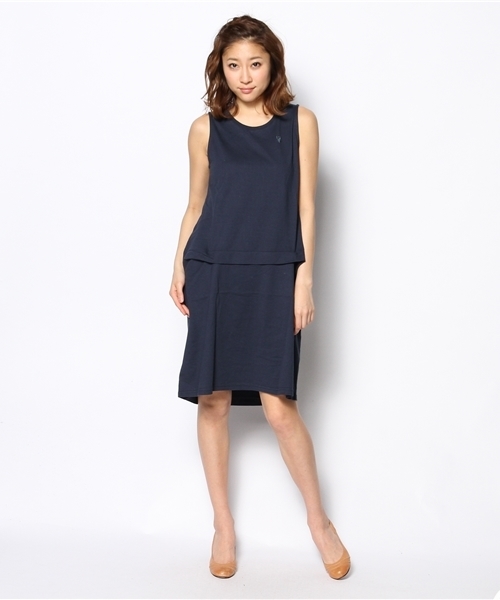coen(コーエン)の「カットフレアノースリーブワンピース(ワンピース・レディース・ケリー/ネイビー・フリー)」の7枚目の写真