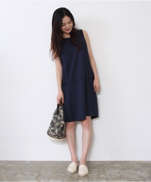 coen(コーエン)の「カットフレアノースリーブワンピース(ワンピース・レディース・ケリー/ネイビー・フリー)」の12枚目の写真