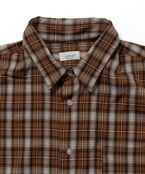 JUNRED(ジュンレッド)の「ネオビッグチェックシャツ(シャツ/ブラウス・メンズ・ダークブラウン/グレー・M/L)」の4枚目の写真