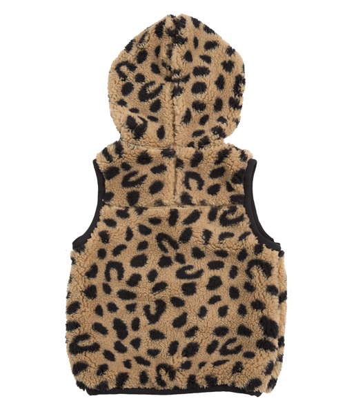 X-girl Stages（エックスガールステージス）の「LEOPARD FLUFFY VEST (2T・3T)（ベスト・キッズ・ブラック/ベージュ/マルチ・3T/2T）」の6枚目の写真