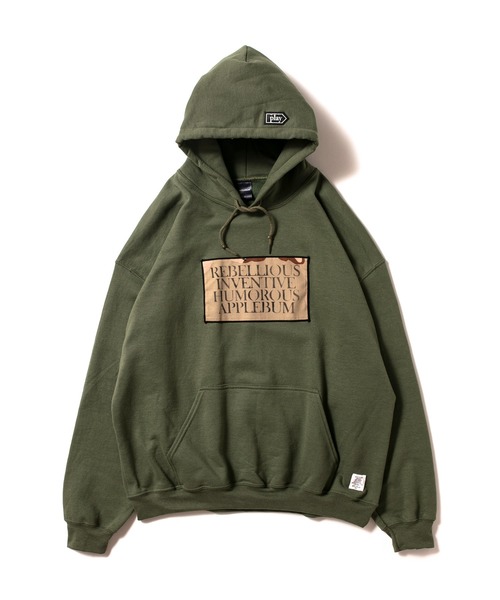 APPLEBUM（アップルバム）の「CAMO STENCIL HOODIE（パーカー・メンズ・カーキ/オレンジ・MEDIUM/LARGE/X-LARGE）」の3枚目の写真