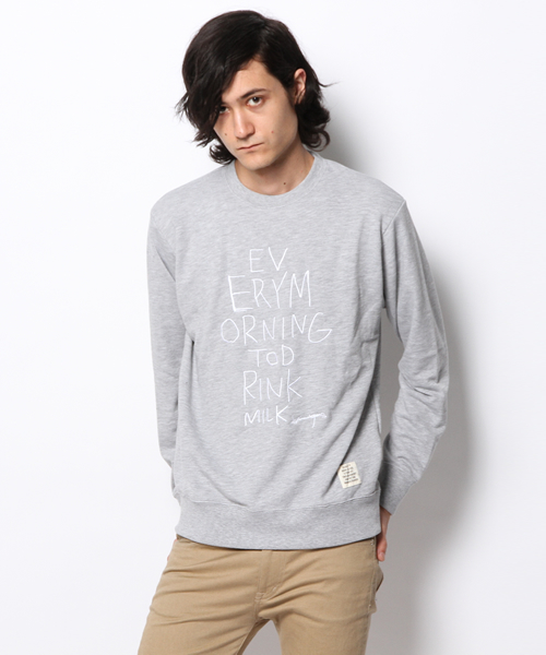 WEGO(ウィゴー)の「WEGO/刺繍ペンシルロゴスウェット(スウェット・メンズ・ネイビー/杢グレー・LARGE/MEDIUM)」の1枚目の写真