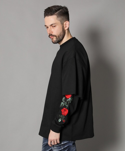 JACKROSE（ジャックローズ）の「JE-ローズ刺繍・アンサンブル・LSTEE（Tシャツ/カットソー・メンズ・ホワイト/ブラック/ホワイト系その他2/ブラック系その他2・M/L）」の18枚目の写真