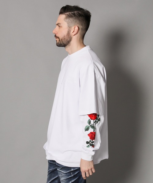 JACKROSE（ジャックローズ）の「JE-ローズ刺繍・アンサンブル・LSTEE（Tシャツ/カットソー・メンズ・ホワイト/ブラック/ホワイト系その他2/ブラック系その他2・M/L）」の9枚目の写真