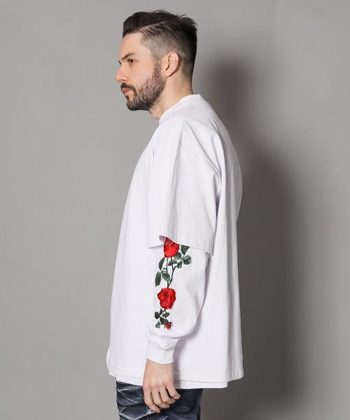 JACKROSE（ジャックローズ）の「JE-ローズ刺繍・アンサンブル・LSTEE（Tシャツ/カットソー・メンズ・ホワイト/ブラック/ホワイト系その他2/ブラック系その他2・M/L）」の10枚目の写真