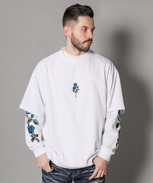 JACKROSE（ジャックローズ）の「JE-ローズ刺繍・アンサンブル・LSTEE（Tシャツ/カットソー・メンズ・ホワイト/ブラック/ホワイト系その他2/ブラック系その他2・M/L）」の11枚目の写真