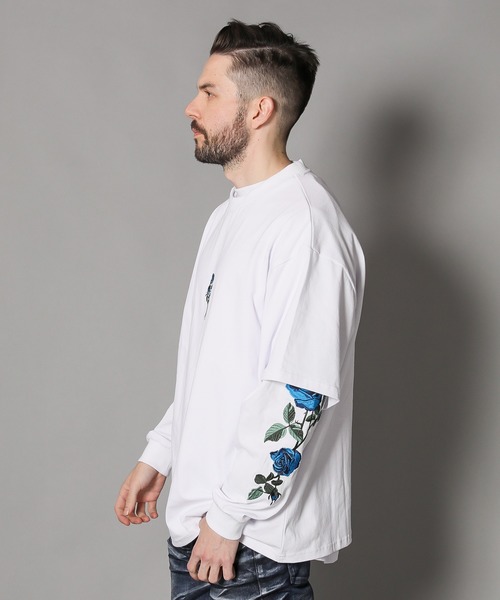 JACKROSE（ジャックローズ）の「JE-ローズ刺繍・アンサンブル・LSTEE（Tシャツ/カットソー・メンズ・ホワイト/ブラック/ホワイト系その他2/ブラック系その他2・M/L）」の12枚目の写真