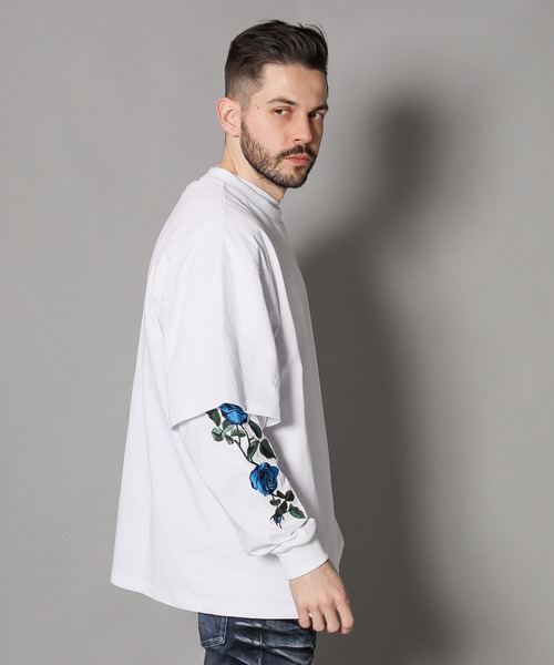 JACKROSE（ジャックローズ）の「JE-ローズ刺繍・アンサンブル・LSTEE（Tシャツ/カットソー・メンズ・ホワイト/ブラック/ホワイト系その他2/ブラック系その他2・M/L）」の13枚目の写真