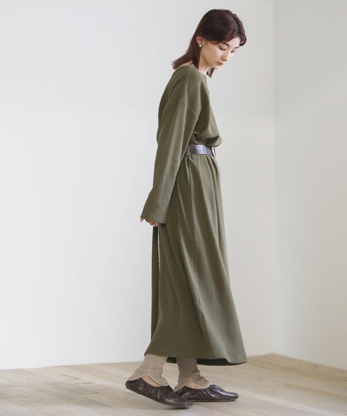 select MOCA（セレクトモカ）の「2020 A/W ラウンドニットレギンス/レイヤードニットパンツ/スリットニットレギンス（レギンス/スパッツ・レディース・カーキ/ベージュ/ブラウン・FREE）」の5枚目の写真