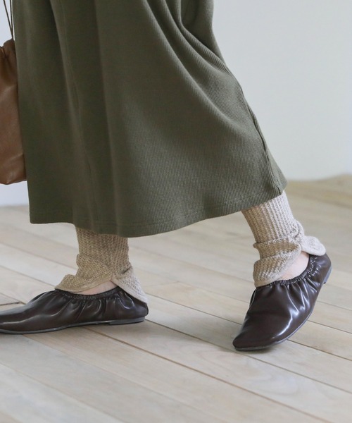 select MOCA（セレクトモカ）の「2020 A/W ラウンドニットレギンス/レイヤードニットパンツ/スリットニットレギンス（レギンス/スパッツ・レディース・カーキ/ベージュ/ブラウン・FREE）」の9枚目の写真