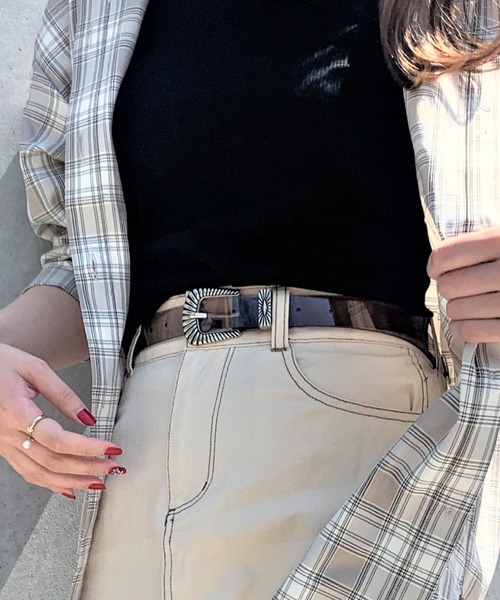 WEGO(ウィゴー)の「WEGO/ウエスタンバックルベルト(ベルト・レディース・ブラック/その他1/ライトベージュ/ブラウン/その他2/その他3/ダークブラウン/その他4/その他6/その他8/その他7/オフホワイト/シルバー・FREE)」の8枚目の写真