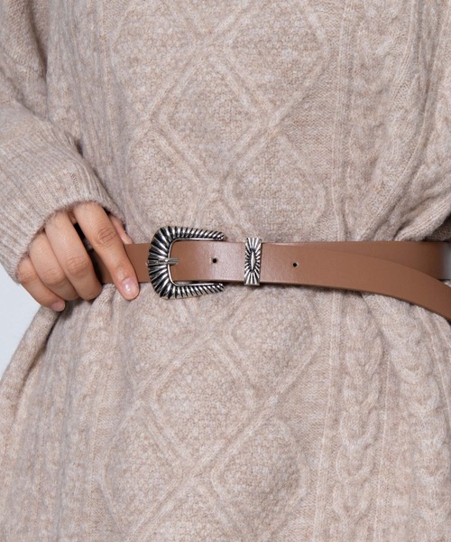 WEGO(ウィゴー)の「WEGO/ウエスタンバックルベルト(ベルト・レディース・ブラック/その他1/ライトベージュ/ブラウン/その他2/その他3/ダークブラウン/その他4/その他6/その他8/その他7/オフホワイト/シルバー・FREE)」の4枚目の写真