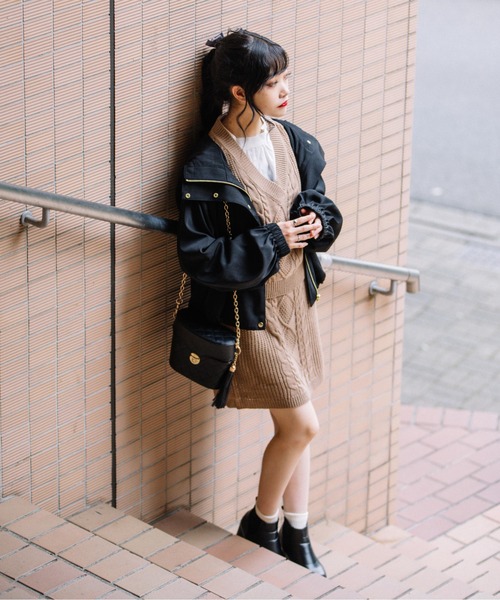 セール】ケーブルニットベストセットアップ（ニット/セーター