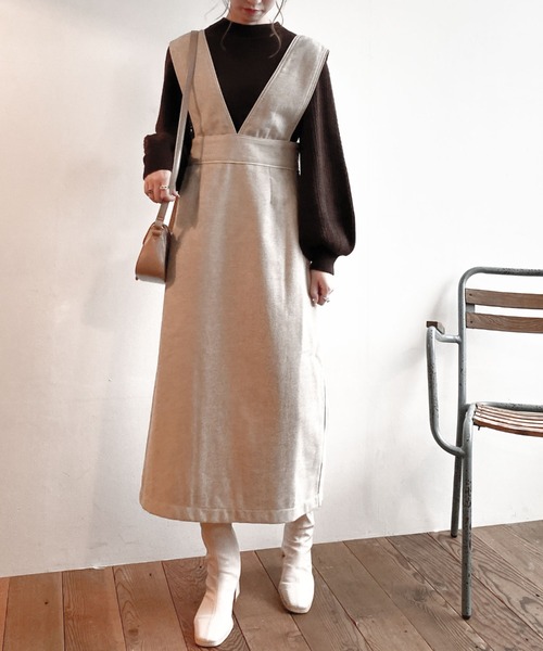 archives(アルシーヴ)の「パイピングヘリンボーンワンピース(ワンピース・レディース・アイボリー/ブラック/ブラウン・MEDIUM)」の1枚目の写真