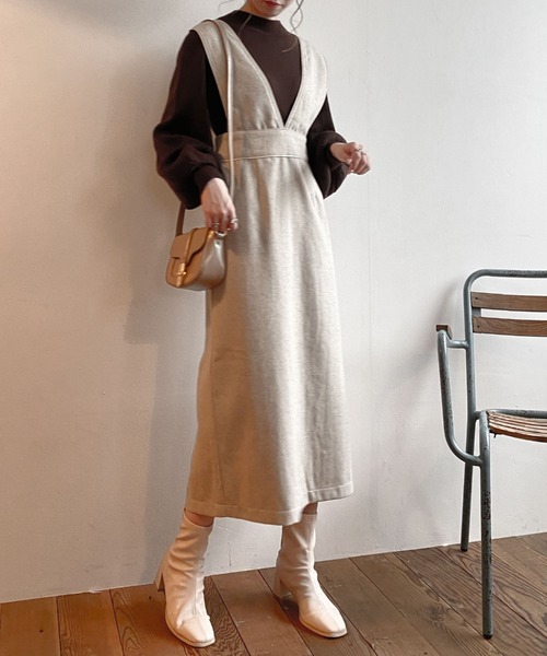 archives(アルシーヴ)の「パイピングヘリンボーンワンピース(ワンピース・レディース・アイボリー/ブラック/ブラウン・MEDIUM)」の6枚目の写真