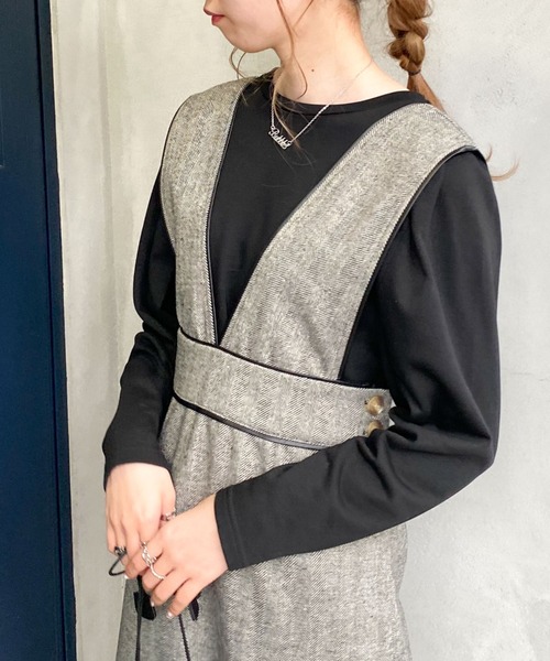 archives(アルシーヴ)の「パイピングヘリンボーンワンピース(ワンピース・レディース・アイボリー/ブラック/ブラウン・MEDIUM)」の11枚目の写真