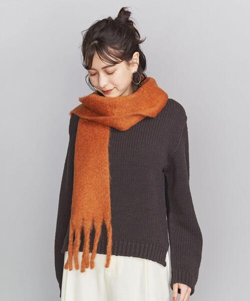 BEAUTY&YOUTH UNITED ARROWS(ビューティーアンドユースユナイテッドアローズ)の「BY ビッグフリンジマフラー о(マフラー・レディース・ナチュラル/モカ/オレンジ系その他・FREE)」の12枚目の写真