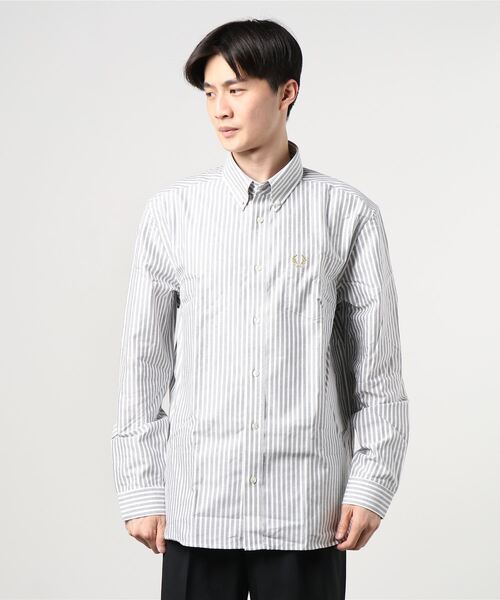 FRED PERRY（フレッドペリー）の「Vertical Stripe Shirt（シャツ/ブラウス・メンズ・ホワイト/ホワイト系その他・S/M/L/XS）」の8枚目の写真