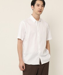 KASHIYAMA | ボタンダウンショートスリーブ　サテンストレッチ　カジュアルテイルシャツ(シャツ/ブラウス)