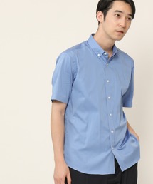 KASHIYAMA | ボタンダウンショートスリーブ　サテンストレッチ　カジュアルテイルシャツ(シャツ/ブラウス)