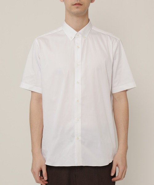 KASHIYAMA（カシヤマ）の「ボタンダウンショートスリーブ　サテンストレッチ　カジュアルテイルシャツ（シャツ/ブラウス・メンズ・ブルー/ホワイト/ネイビー・マルチサイズ）」の16枚目の写真