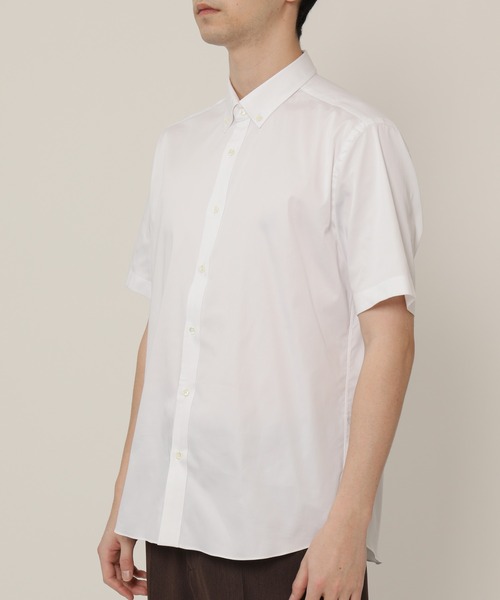 KASHIYAMA（カシヤマ）の「ボタンダウンショートスリーブ　サテンストレッチ　カジュアルテイルシャツ（シャツ/ブラウス・メンズ・ブルー/ホワイト/ネイビー・マルチサイズ）」の21枚目の写真