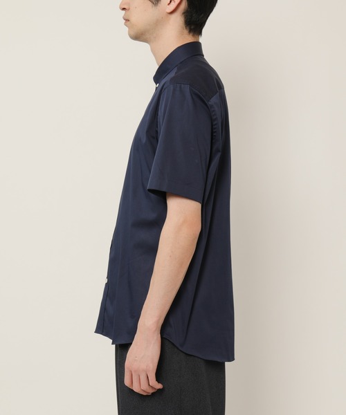 KASHIYAMA（カシヤマ）の「ボタンダウンショートスリーブ　サテンストレッチ　カジュアルテイルシャツ（シャツ/ブラウス・メンズ・ブルー/ホワイト/ネイビー・マルチサイズ）」の22枚目の写真