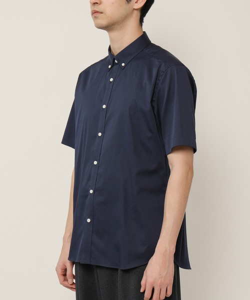 KASHIYAMA（カシヤマ）の「ボタンダウンショートスリーブ　サテンストレッチ　カジュアルテイルシャツ（シャツ/ブラウス・メンズ・ブルー/ホワイト/ネイビー・マルチサイズ）」の17枚目の写真