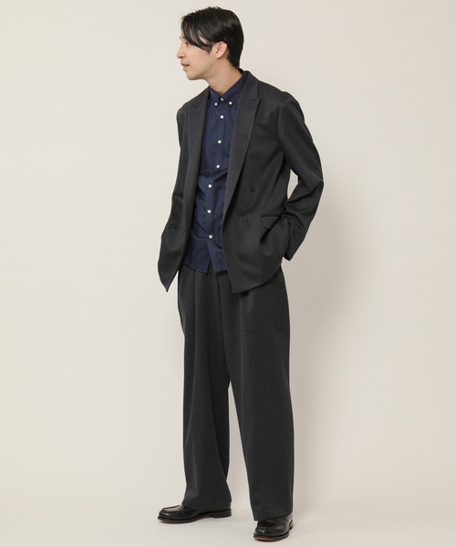 KASHIYAMA（カシヤマ）の「ボタンダウンショートスリーブ　サテンストレッチ　カジュアルテイルシャツ（シャツ/ブラウス・メンズ・ブルー/ホワイト/ネイビー・マルチサイズ）」の12枚目の写真