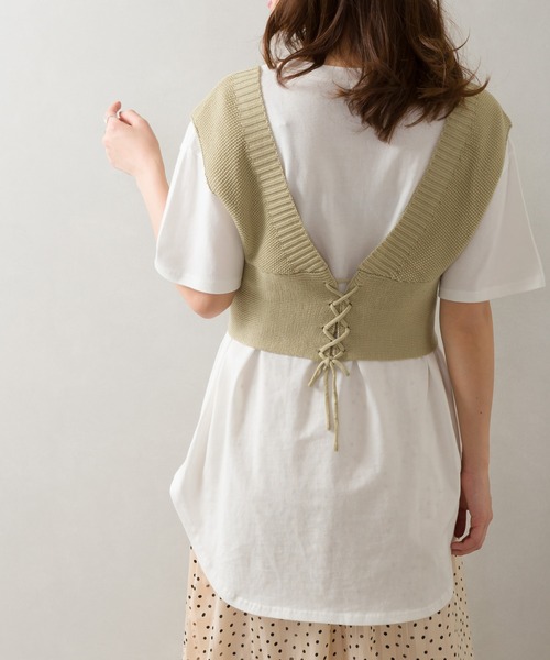 SpRay(スプレイ)の「ビスチェアンサンブル(アンサンブル・レディース・ベージュ/ブラック/ブルー/オリーブ・FREE)」の3枚目の写真