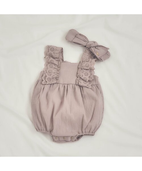 apres les cours（アプレレクール）の「ナチュラルコットンロンパス（ロンパース・キッズ・ベージュ/ミント・80/70）」の15枚目の写真