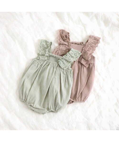 apres les cours（アプレレクール）の「ナチュラルコットンロンパス（ロンパース・キッズ・ベージュ/ミント・80/70）」の17枚目の写真