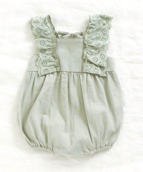 apres les cours（アプレレクール）の「ナチュラルコットンロンパス（ロンパース・キッズ・ベージュ/ミント・80/70）」の5枚目の写真