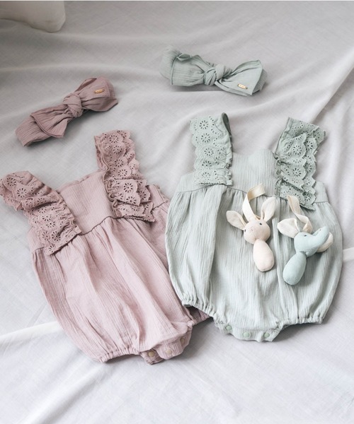 apres les cours（アプレレクール）の「ナチュラルコットンロンパス（ロンパース・キッズ・ベージュ/ミント・80/70）」の8枚目の写真