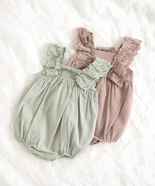 apres les cours（アプレレクール）の「ナチュラルコットンロンパス（ロンパース・キッズ・ベージュ/ミント・80/70）」の10枚目の写真