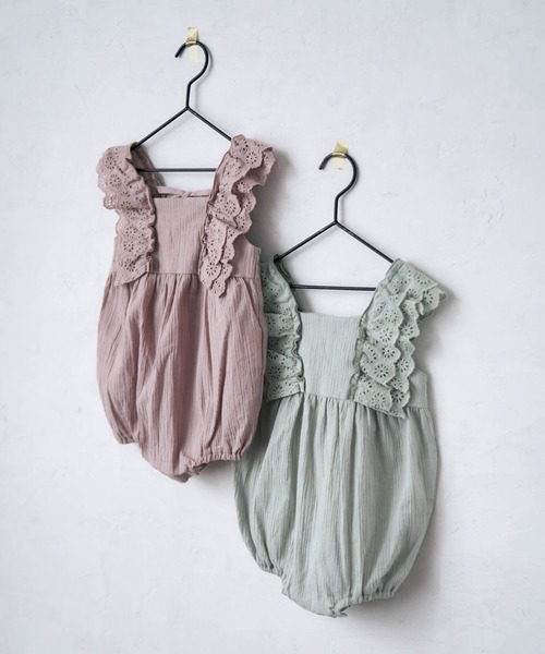 apres les cours（アプレレクール）の「ナチュラルコットンロンパス（ロンパース・キッズ・ベージュ/ミント・80/70）」の13枚目の写真