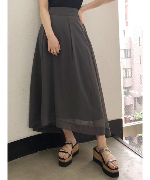 MURUA（ムルーア）の「オーロラシアースカート（スカート・レディース・ダークグレー/グレー/グリーン/パープル/ブラック・FREE）」の2枚目の写真