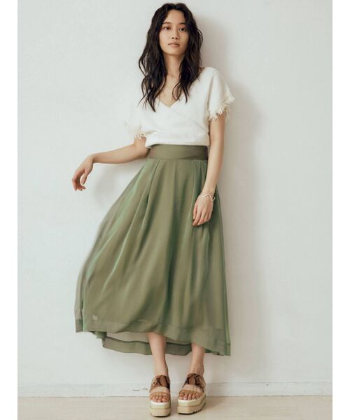 MURUA（ムルーア）の「オーロラシアースカート（スカート・レディース・ダークグレー/グレー/グリーン/パープル/ブラック・FREE）」の8枚目の写真