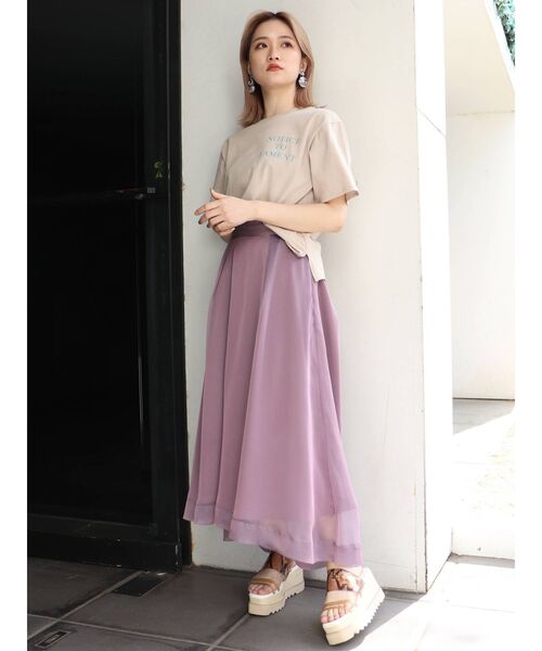 MURUA（ムルーア）の「オーロラシアースカート（スカート・レディース・ダークグレー/グレー/グリーン/パープル/ブラック・FREE）」の14枚目の写真