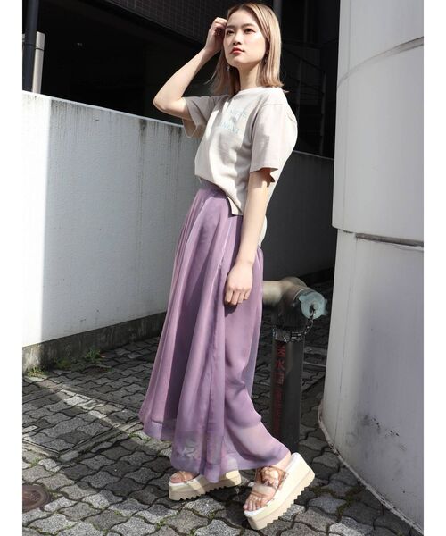 MURUA（ムルーア）の「オーロラシアースカート（スカート・レディース・ダークグレー/グレー/グリーン/パープル/ブラック・FREE）」の9枚目の写真