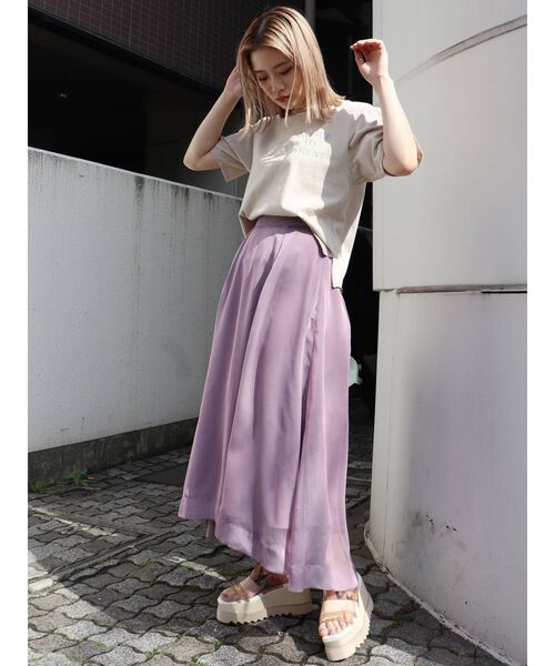 MURUA（ムルーア）の「オーロラシアースカート（スカート・レディース・ダークグレー/グレー/グリーン/パープル/ブラック・FREE）」の18枚目の写真