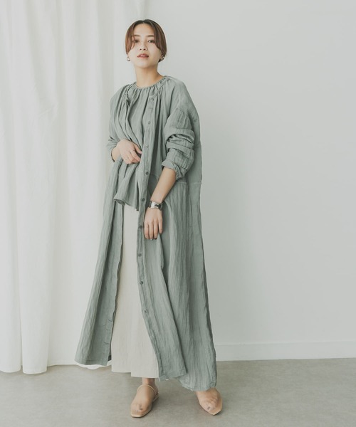 KBF+（ケービーエフプラス）の「KBF+　ワッシャーサテンライトコート（その他アウター・レディース・ベージュ系その他/グレー系その他・ONE）」の3枚目の写真