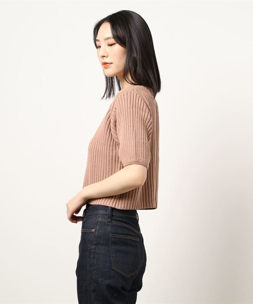 TINA：JOJUN（ティーナジョジュン）の「エアリーコットン半袖プルオーバー TINA：JOJUN（ニット/セーター・レディース・ブラック/モカ/ホワイト・M）」の7枚目の写真