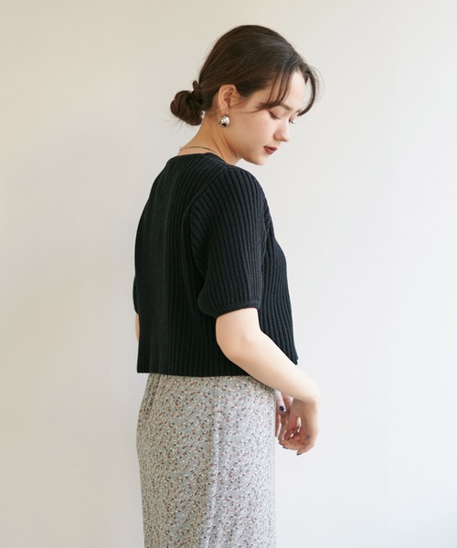 TINA：JOJUN（ティーナジョジュン）の「エアリーコットン半袖プルオーバー TINA：JOJUN（ニット/セーター・レディース・ブラック/モカ/ホワイト・M）」の8枚目の写真