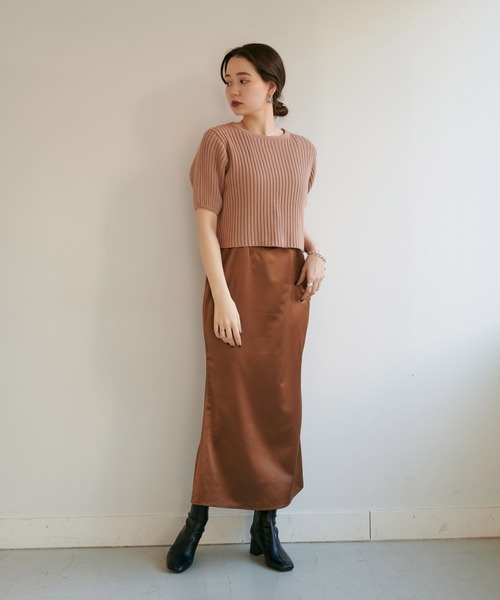 TINA：JOJUN（ティーナジョジュン）の「エアリーコットン半袖プルオーバー TINA：JOJUN（ニット/セーター・レディース・ブラック/モカ/ホワイト・M）」の17枚目の写真