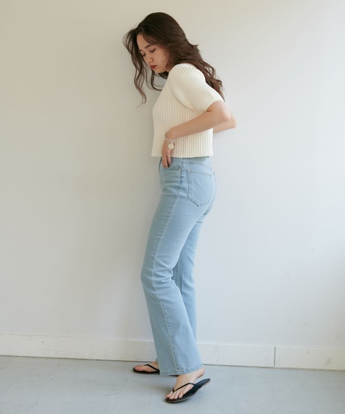 TINA：JOJUN（ティーナジョジュン）の「エアリーコットン半袖プルオーバー TINA：JOJUN（ニット/セーター・レディース・ブラック/モカ/ホワイト・M）」の5枚目の写真