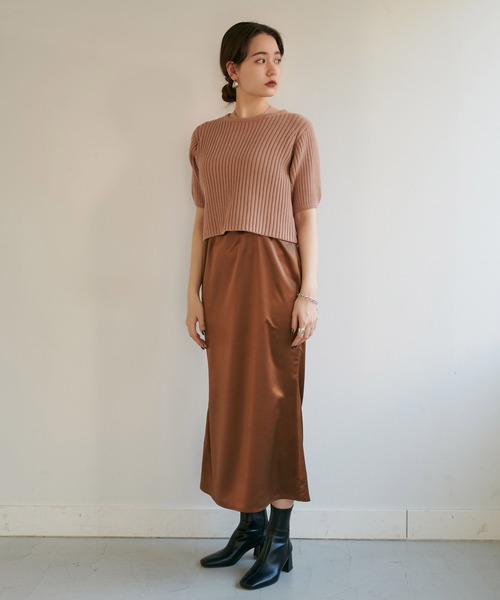 TINA：JOJUN（ティーナジョジュン）の「エアリーコットン半袖プルオーバー TINA：JOJUN（ニット/セーター・レディース・ブラック/モカ/ホワイト・M）」の18枚目の写真