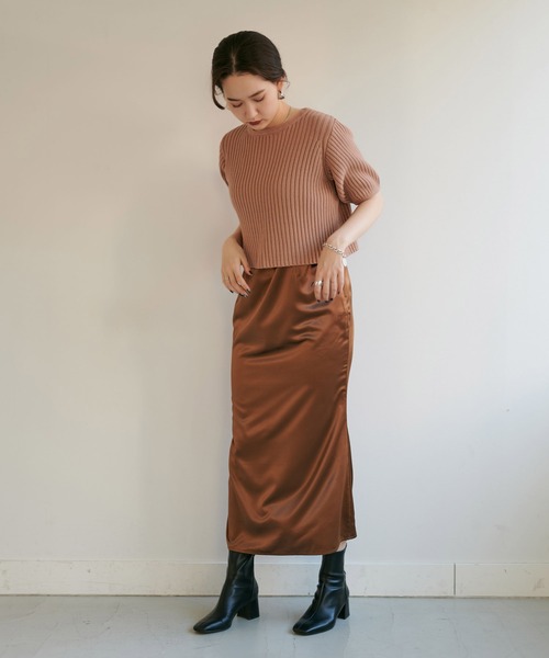 TINA：JOJUN（ティーナジョジュン）の「エアリーコットン半袖プルオーバー TINA：JOJUN（ニット/セーター・レディース・ブラック/モカ/ホワイト・M）」の11枚目の写真